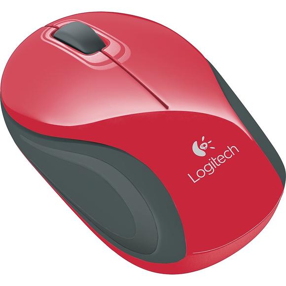 MOUSE LOGITECH WIRELESS M187 RED BLACK