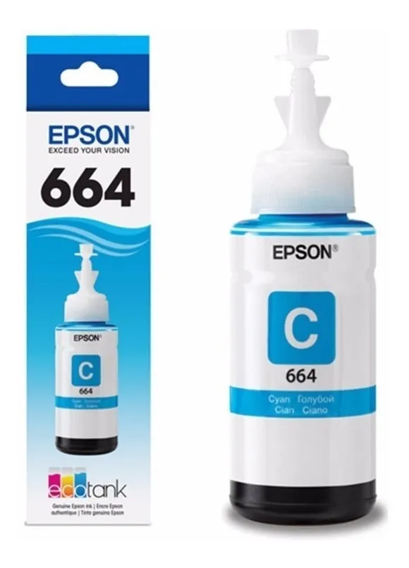 BOTELLA TINTA EPSON T664 CIAN PARA L110 L200 L210