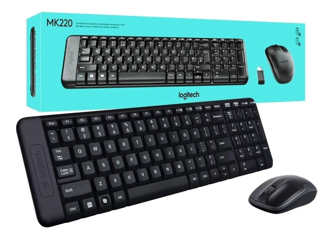 TECLADO+MOUSE LOGITECH WIRELESS MK-220