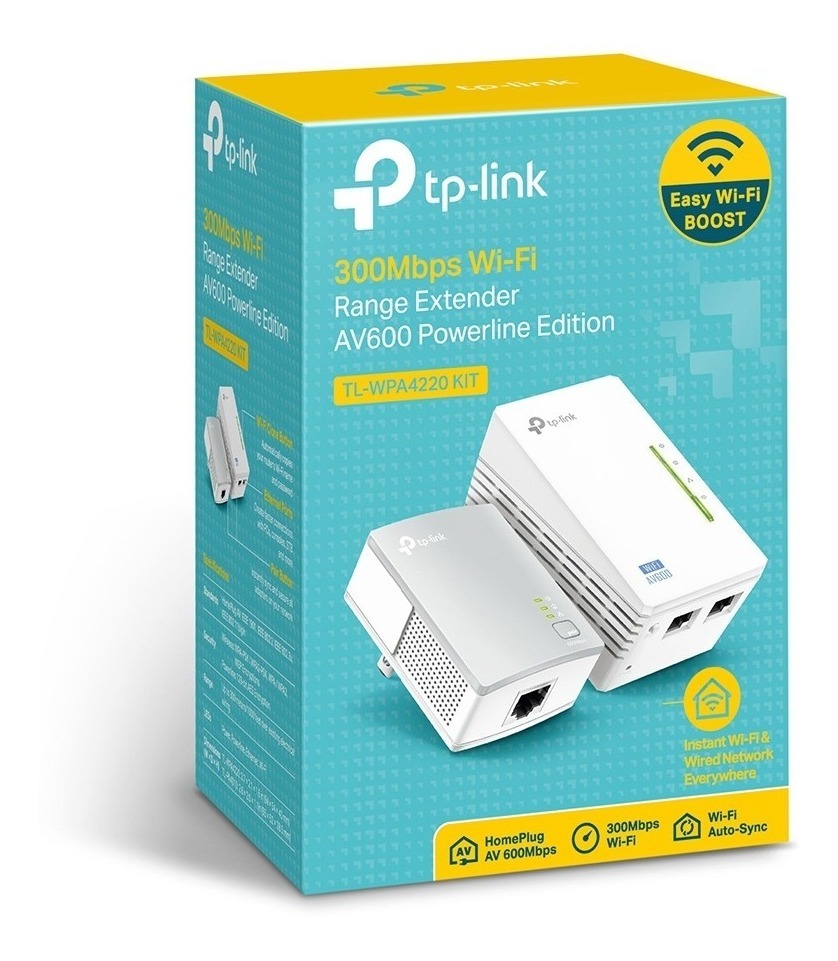 EXTENSOR DE ALCANCE DE WIFI TP-LINK KIT POWERLINE WPA4220 KIT AV500 HASTA 300MTS