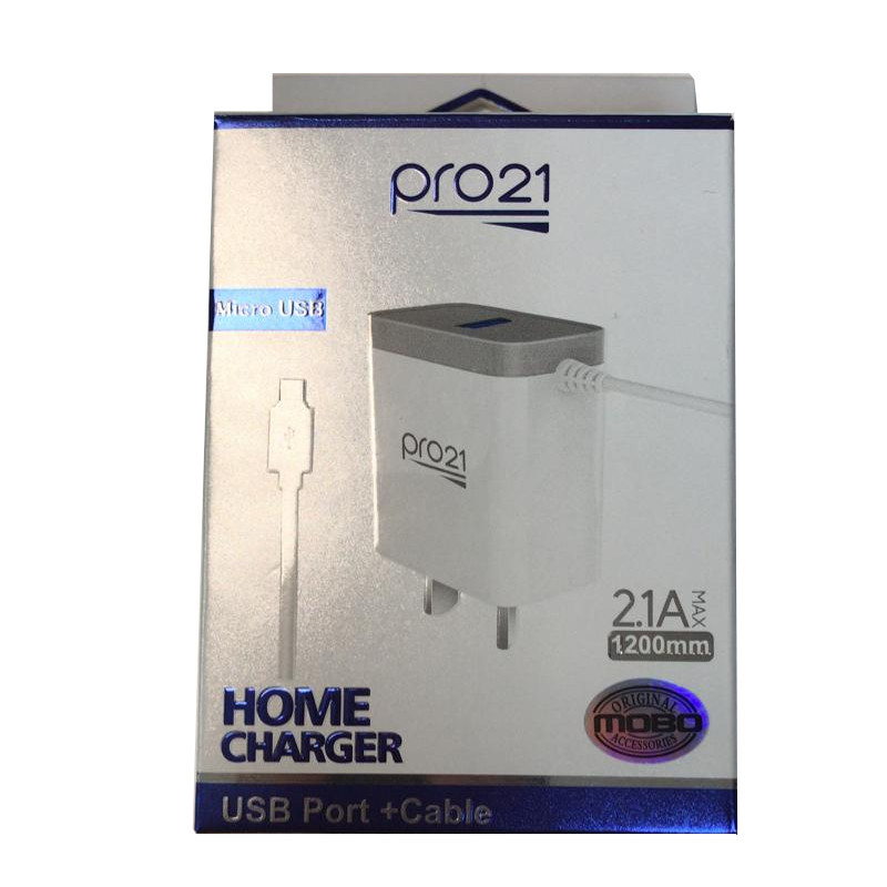 CARGADOR 220V A USB MICRO 2A PRO 21 BLANCO